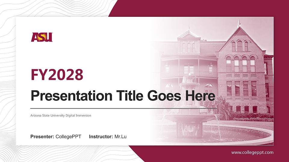 Arizona State University Digital Immersion Academic Presentation/Research Findings Report PPT Template16:9 ratio PPT effect preview image