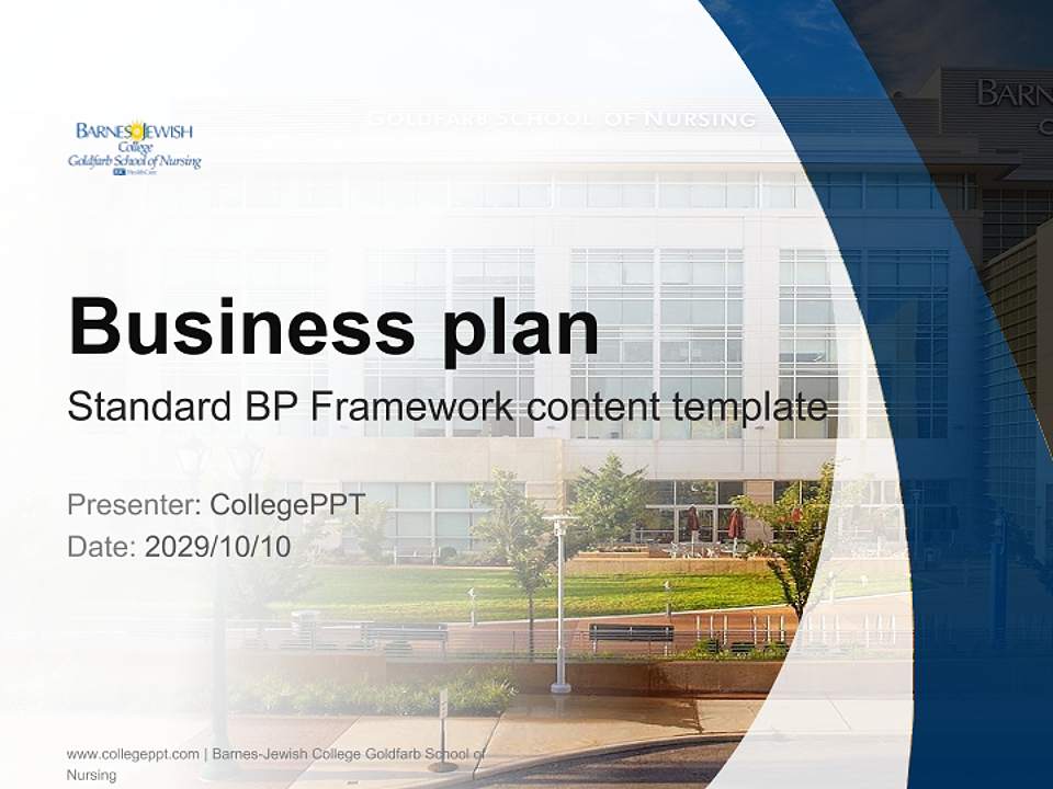 Barnes-Jewish College Goldfarb School of Nursing Competition/Entrepreneurship Contest PPT Template4:3 ratio PPT effect preview image9
