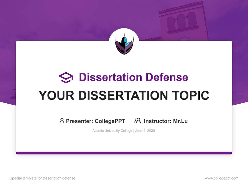 Atlantic University College Graduation Thesis Defense PPT Template4:3 ratio PPT effect preview image7