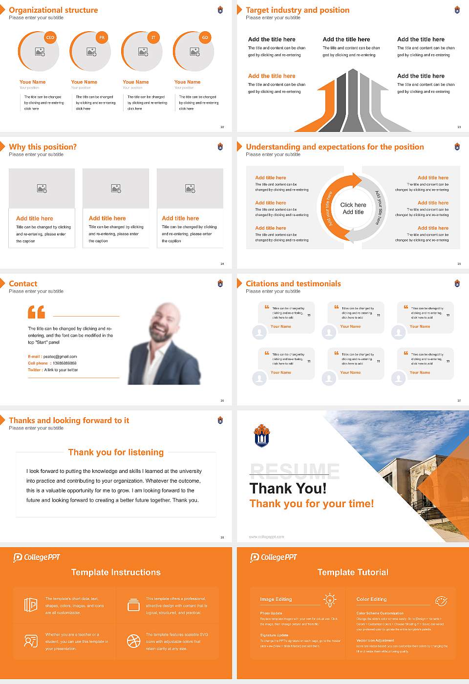 Baker University Resume PPT Template16:9 ratio PPT effect preview image4