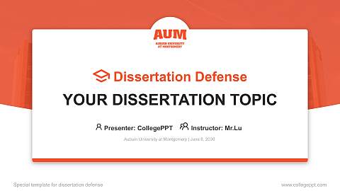 Auburn University at Montgomery Graduation Thesis Defense PPT Template