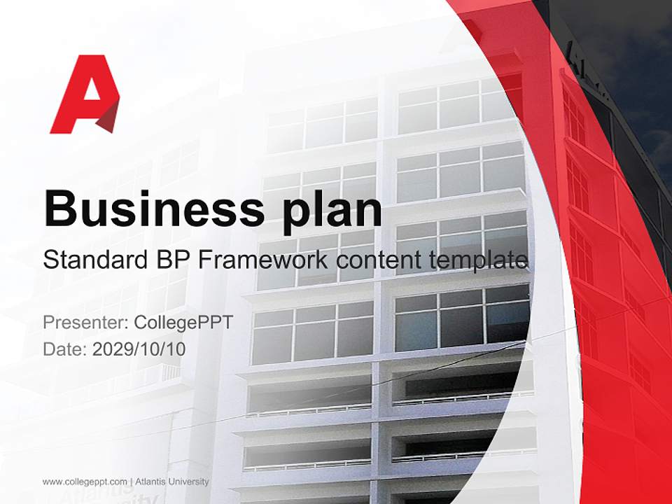 Atlantis University Competition/Entrepreneurship Contest PPT Template4:3 ratio PPT effect preview image9