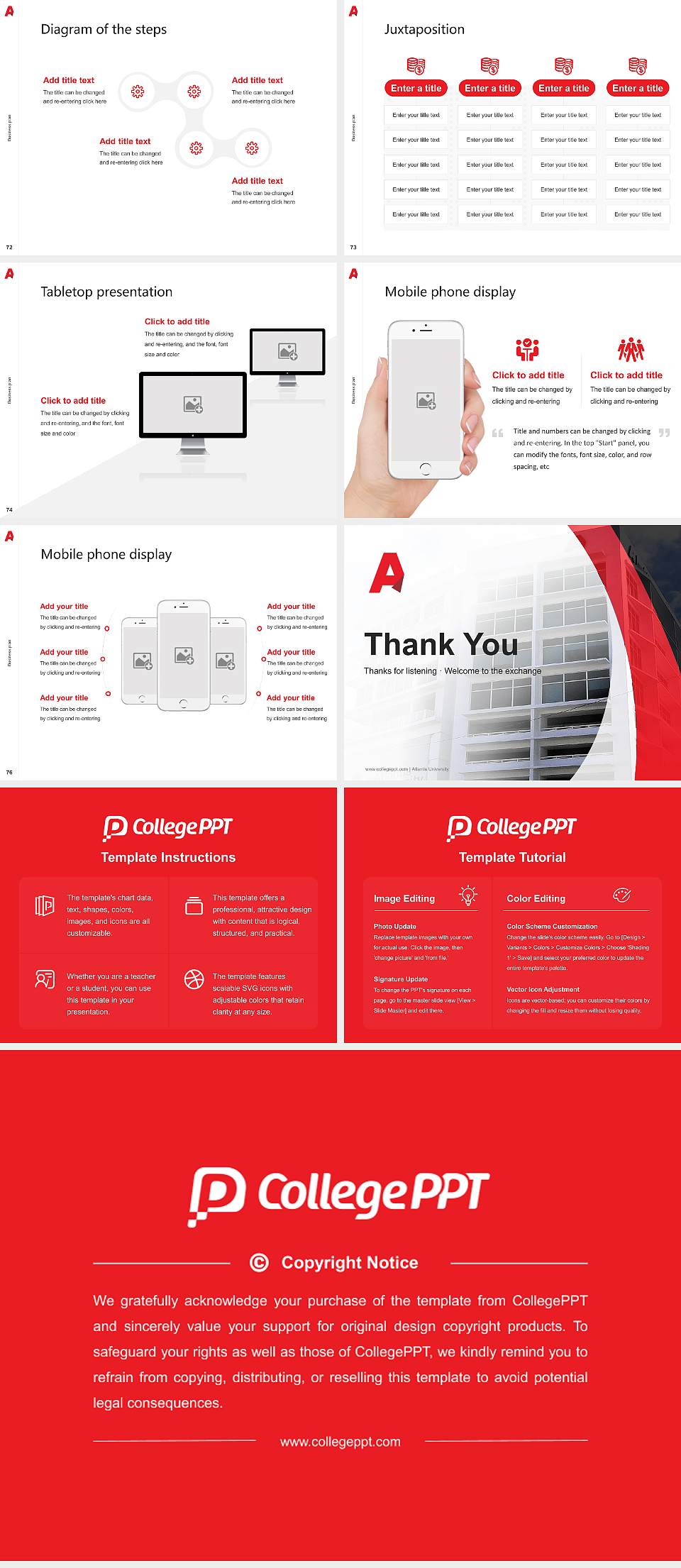 Atlantis University Competition/Entrepreneurship Contest PPT Template4:3 ratio PPT effect preview image9