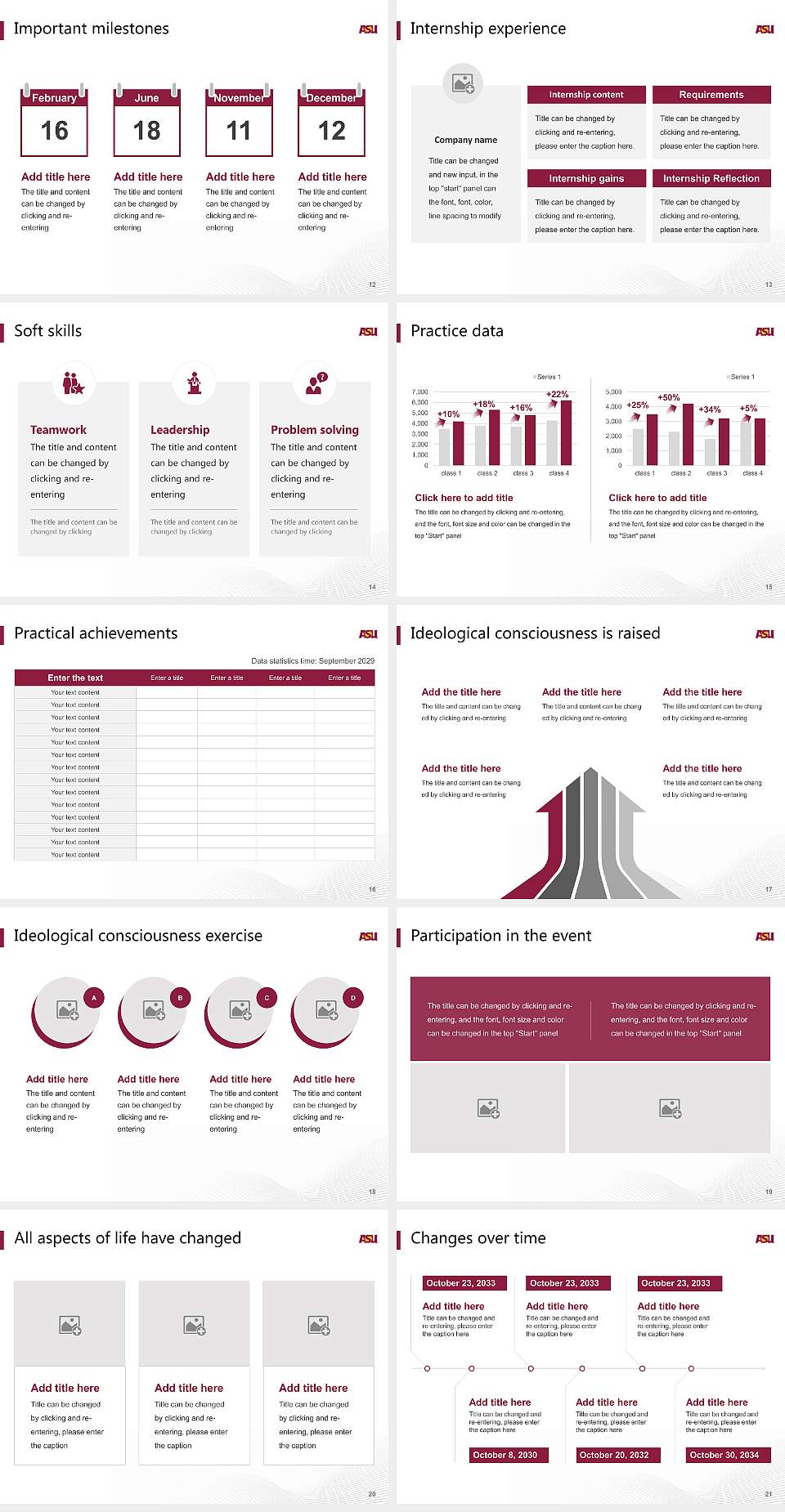 Arizona State University Campus Immersion National Scholarship Defense PPT Template4:3 ratio PPT effect preview image3
