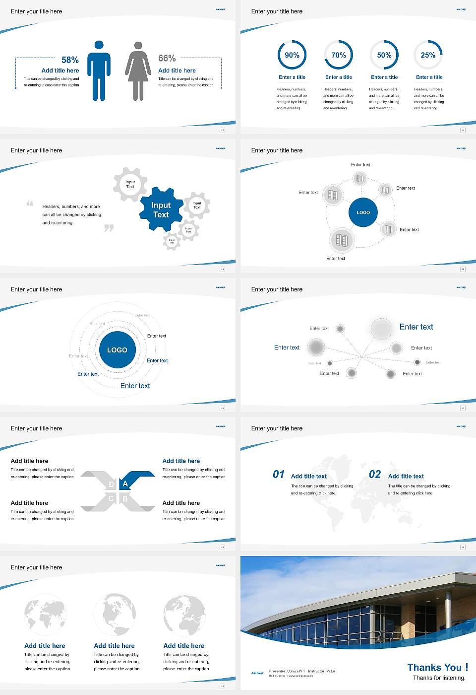 Bellin College Course/Courseware Creation PPT Template16:9 ratio PPT effect preview image4