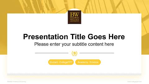 Baldwin Wallace University National Scholarship Defense PPT Template