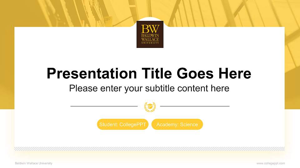 Baldwin Wallace University National Scholarship Defense PPT Template16:9 ratio PPT effect preview image