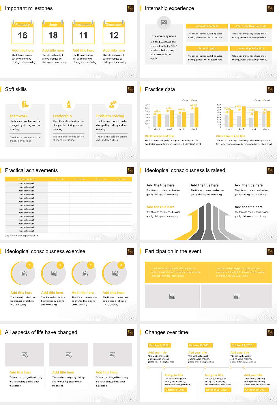 Baldwin Wallace University National Scholarship Defense PPT Template16:9 ratio PPT effect preview image3