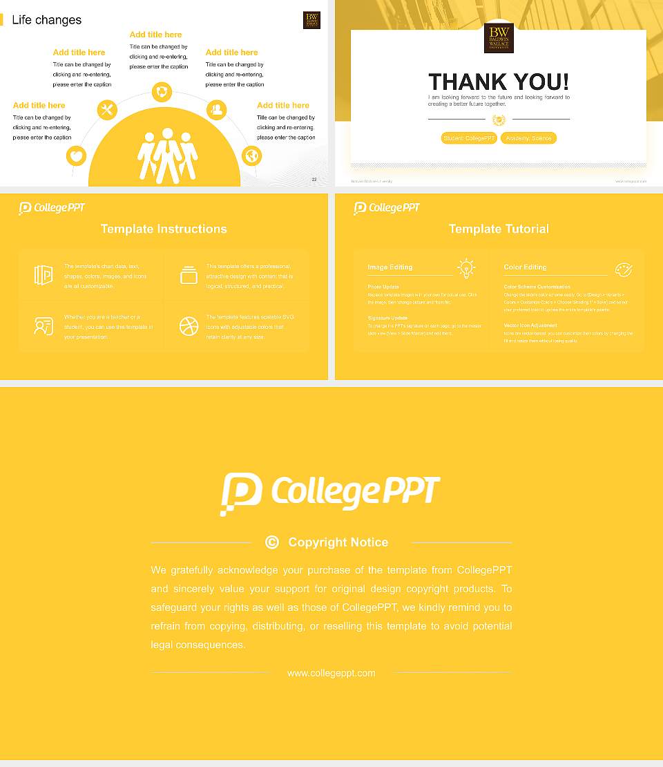 Baldwin Wallace University National Scholarship Defense PPT Template16:9 ratio PPT effect preview image4