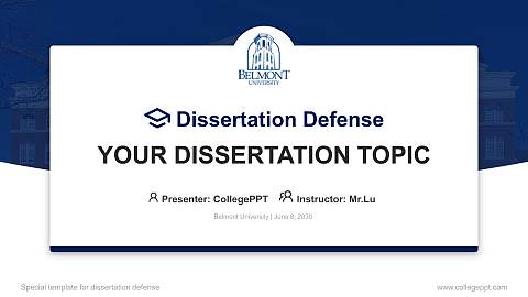 Belmont University Graduation Thesis Defense PPT Template