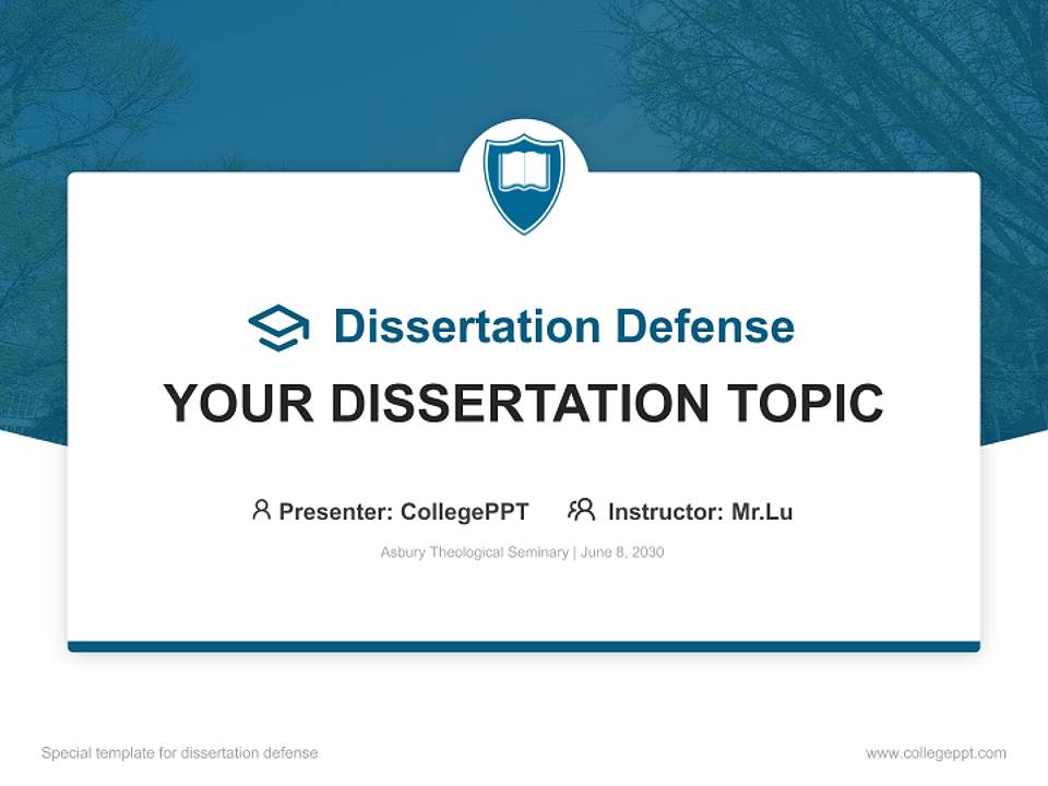 Asbury Theological Seminary Graduation Thesis Defense PPT Template4:3 ratio PPT effect preview image7