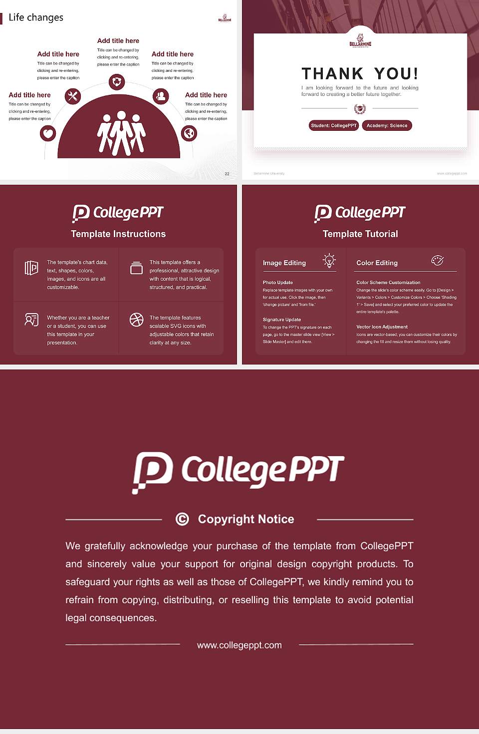 Bellarmine University National Scholarship Defense PPT Template4:3 ratio PPT effect preview image4