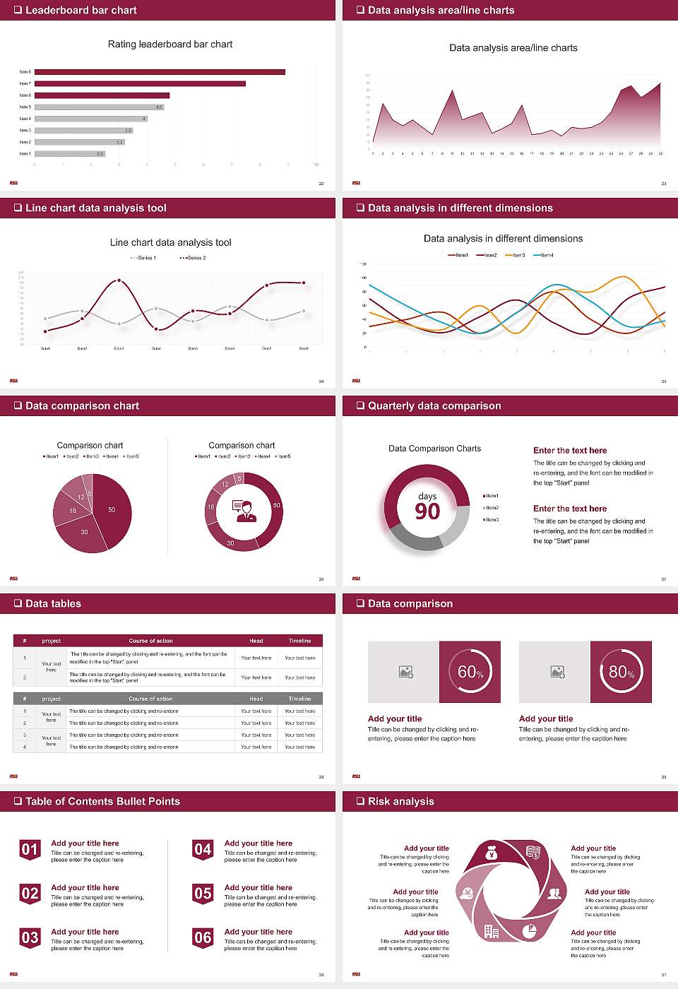 Arizona State University-Downtown Phoenix General Purpose PPT Template16:9 ratio PPT effect preview image4