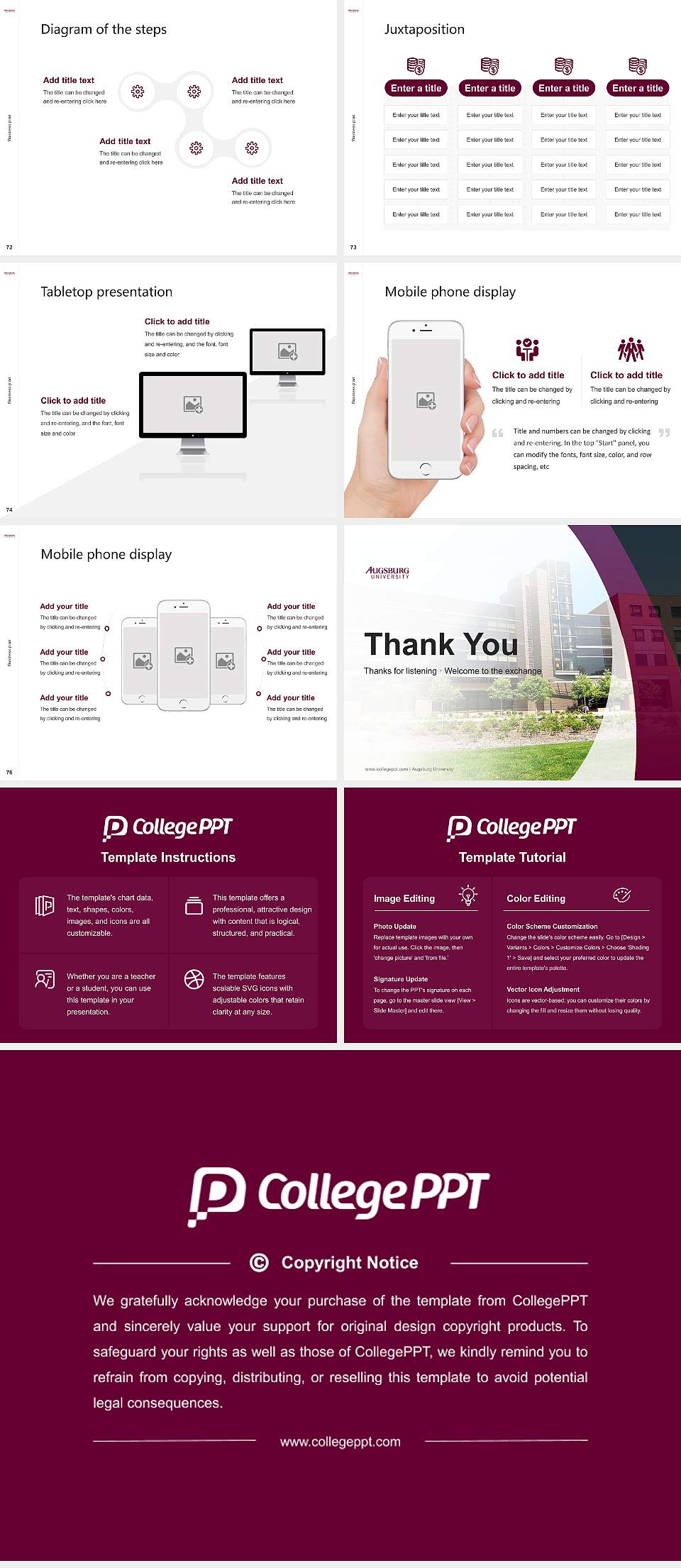 Augsburg University Competition/Entrepreneurship Contest PPT Template4:3 ratio PPT effect preview image9