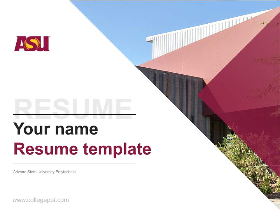 Arizona State University-Polytechnic Resume PPT Template4:3 ratio PPT effect preview image5