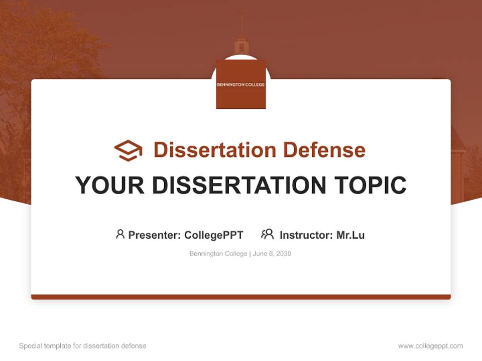 Bennington College Graduation Thesis Defense PPT Template4:3 ratio PPT effect preview image7