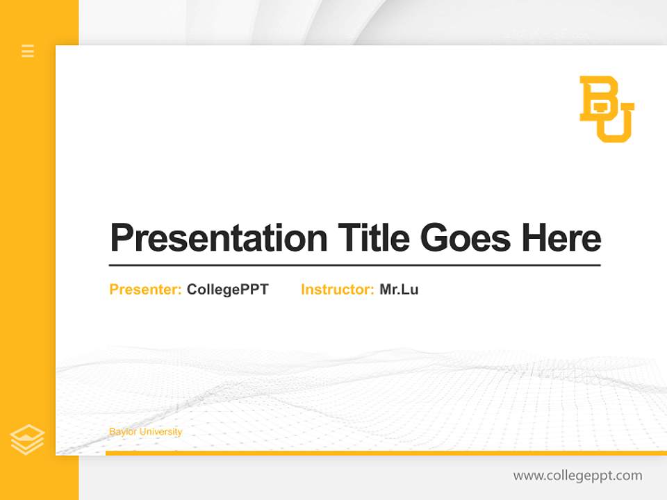Baylor University Thesis Proposal/Graduation Defense PPT Template4:3 ratio PPT effect preview image5