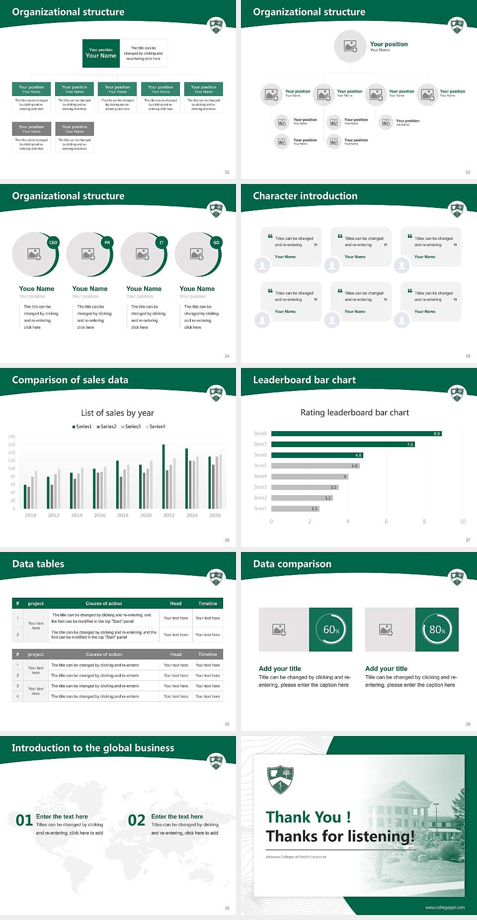 Arkansas Colleges of Health Education Academic Presentation/Research Findings Report PPT Template4:3 ratio PPT effect preview image4