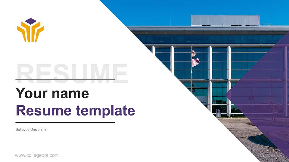 Bellevue University Resume PPT Template16:9 ratio PPT effect preview image