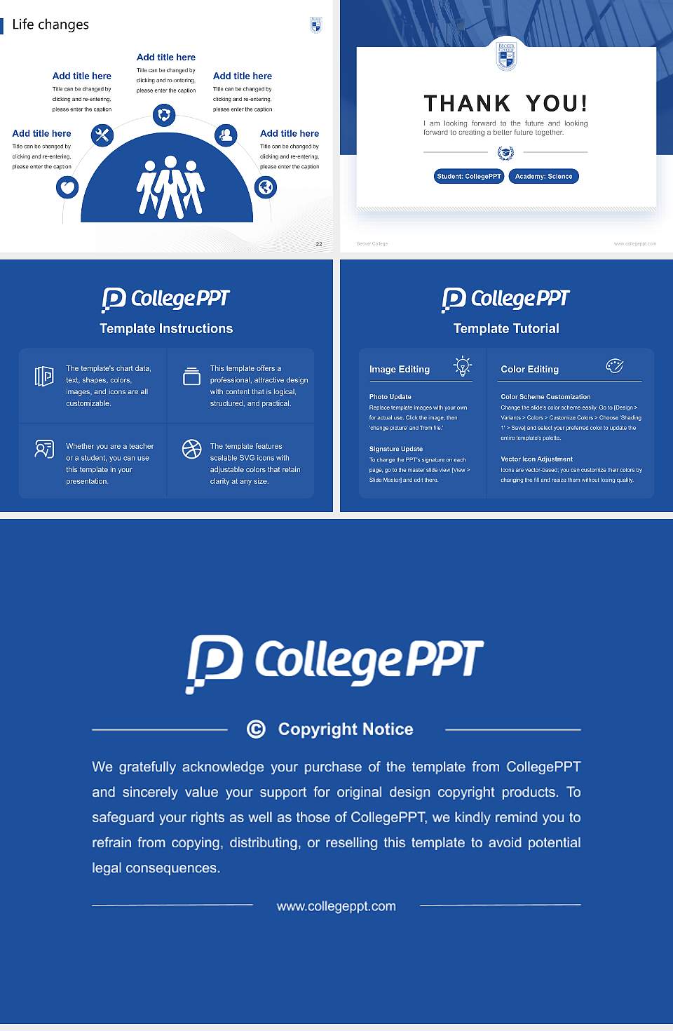 Becker College National Scholarship Defense PPT Template4:3 ratio PPT effect preview image4