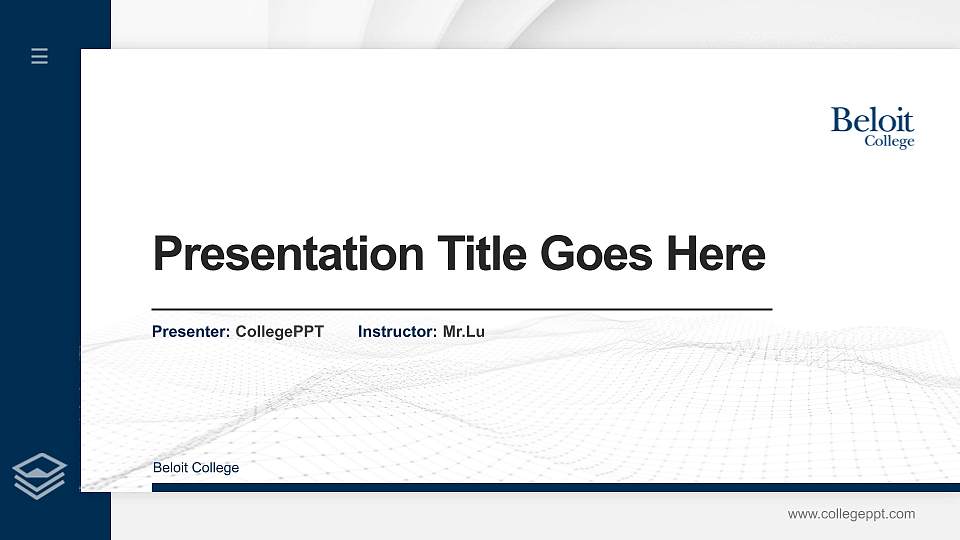 Beloit College Thesis Proposal/Graduation Defense PPT Template16:9 ratio PPT effect preview image