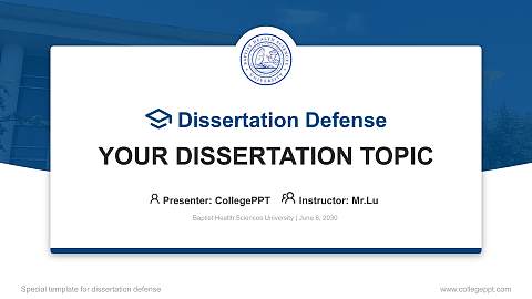 Baptist Health Sciences University Graduation Thesis Defense PPT Template