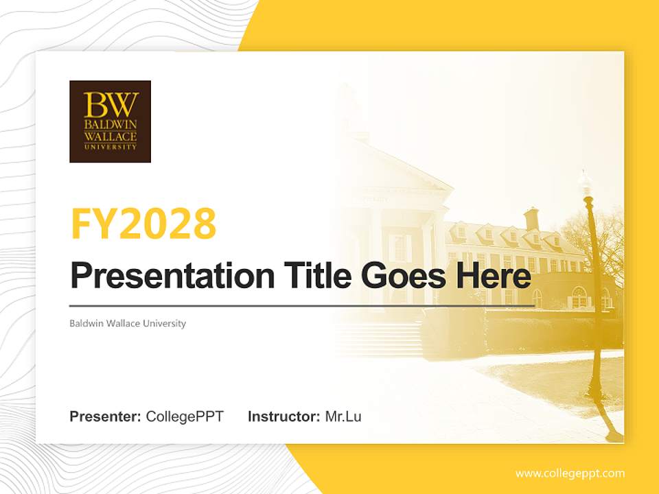 Baldwin Wallace University Academic Presentation/Research Findings Report PPT Template4:3 ratio PPT effect preview image5