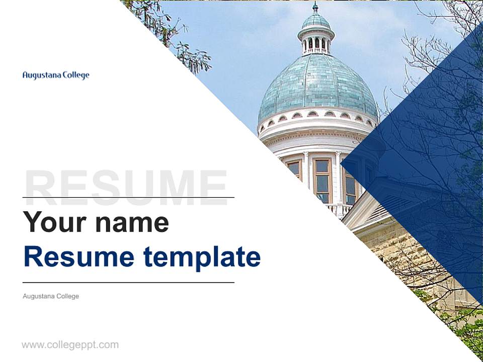 Augustana College Resume PPT Template4:3 ratio PPT effect preview image5