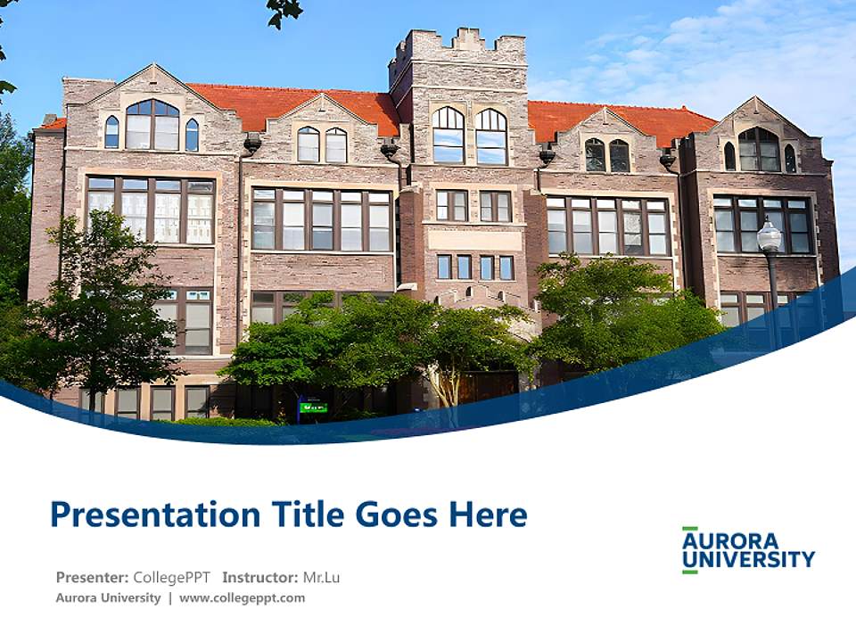 Aurora University Course/Courseware Creation PPT Template4:3 ratio PPT effect preview image5