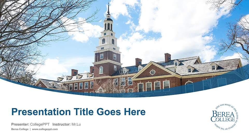 Berea College Course/Courseware Creation PPT Template16:9 ratio PPT effect preview image
