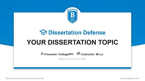 Bentley University Graduation Thesis Defense PPT Template