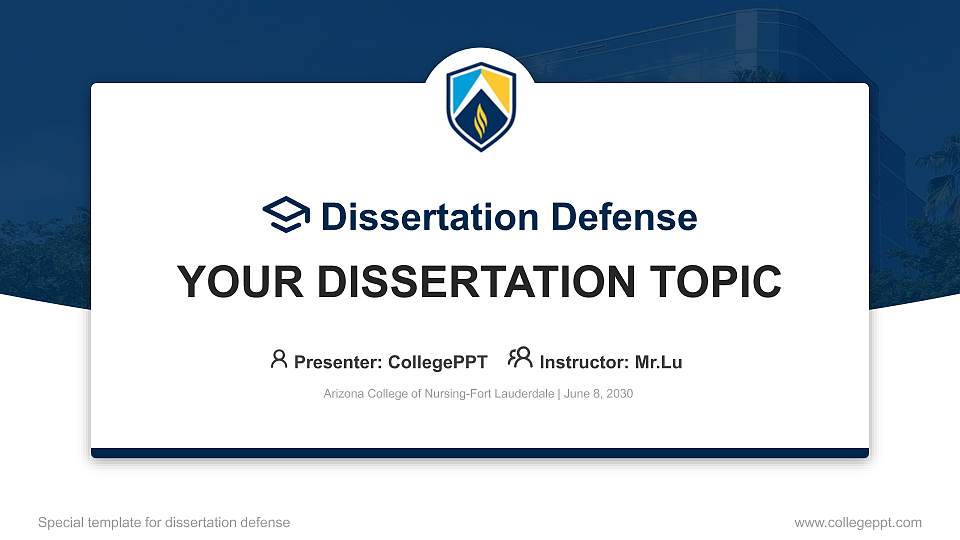 Arizona College of Nursing-Fort Lauderdale Graduation Thesis Defense PPT Template16:9 ratio PPT effect preview image