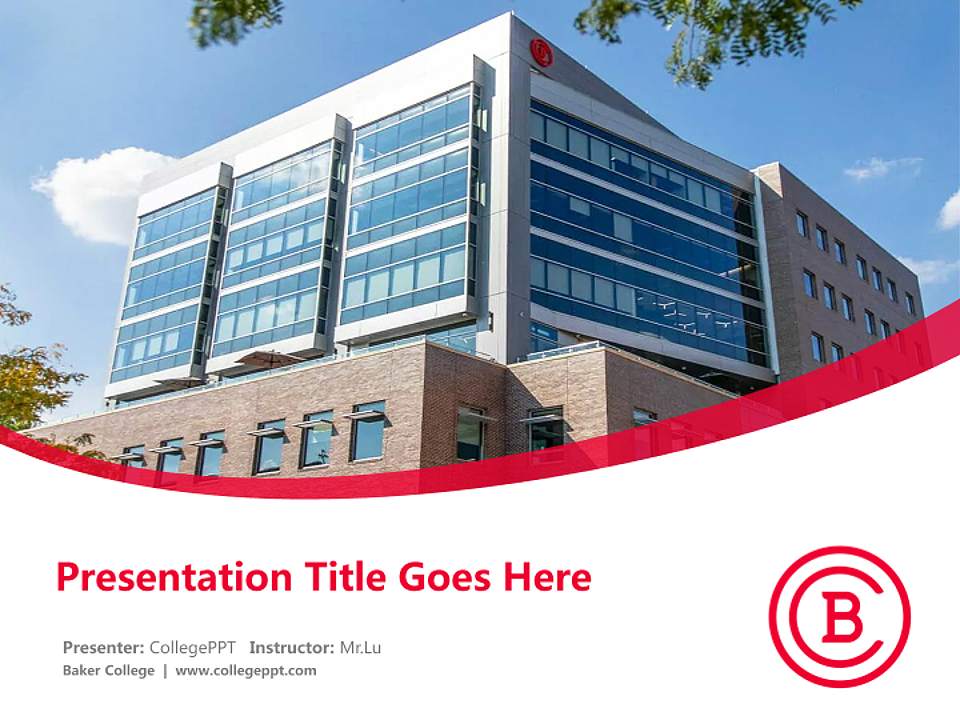 Baker College Course/Courseware Creation PPT Template4:3 ratio PPT effect preview image5