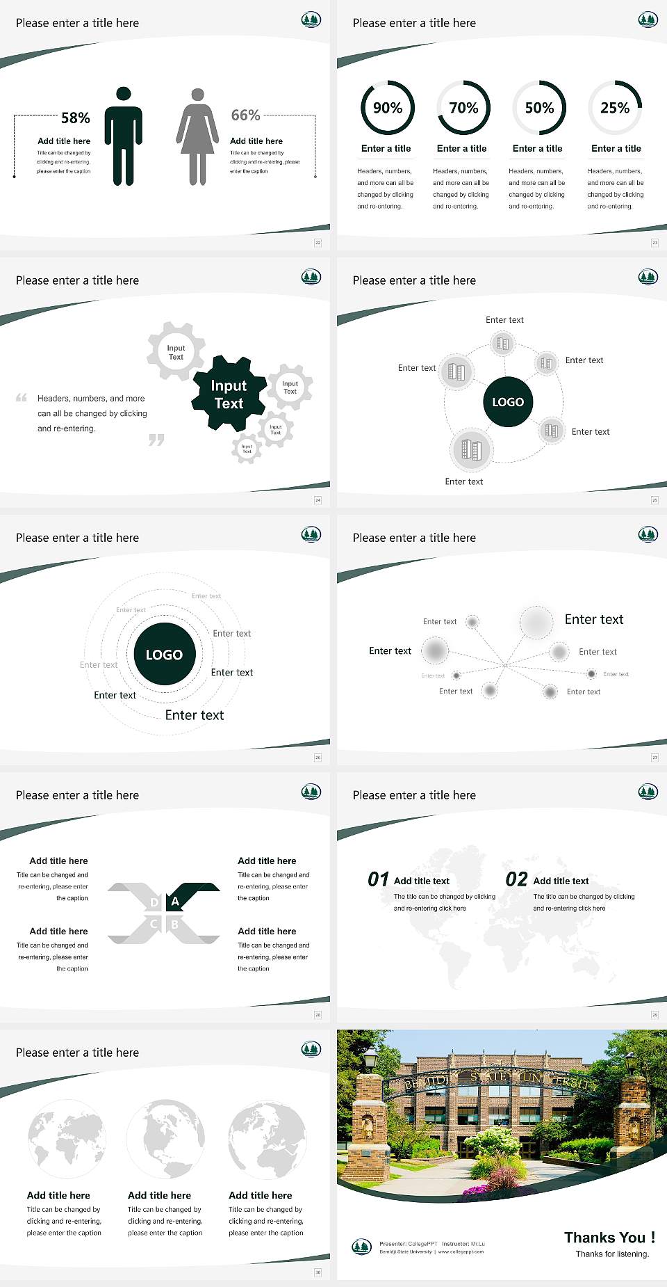 Bemidji State University Course/Courseware Creation PPT Template4:3 ratio PPT effect preview image4