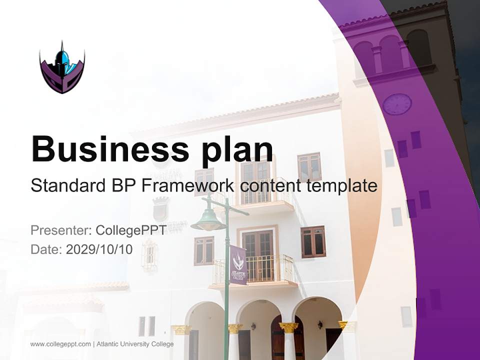 Atlantic University College Competition/Entrepreneurship Contest PPT Template4:3 ratio PPT effect preview image9