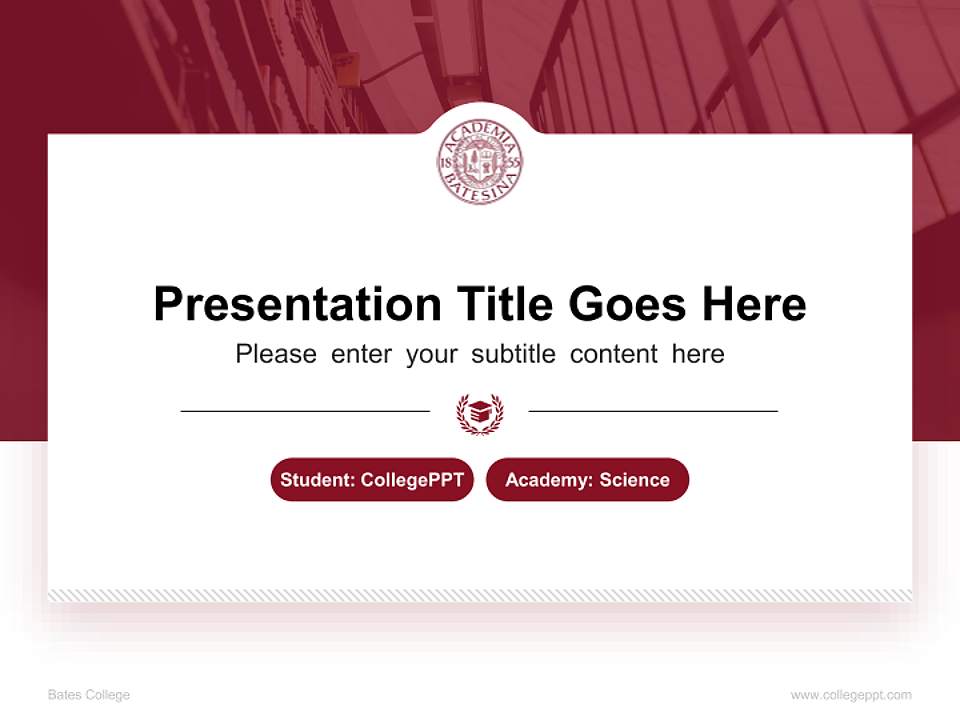 Bates College National Scholarship Defense PPT Template4:3 ratio PPT effect preview image4