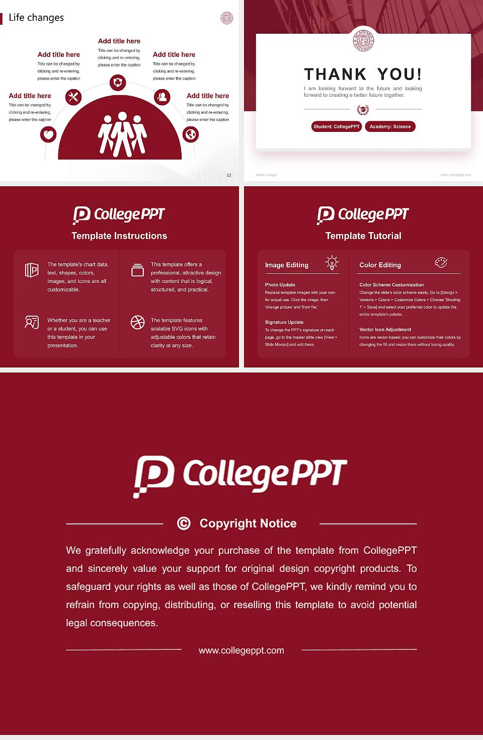 Bates College National Scholarship Defense PPT Template4:3 ratio PPT effect preview image4