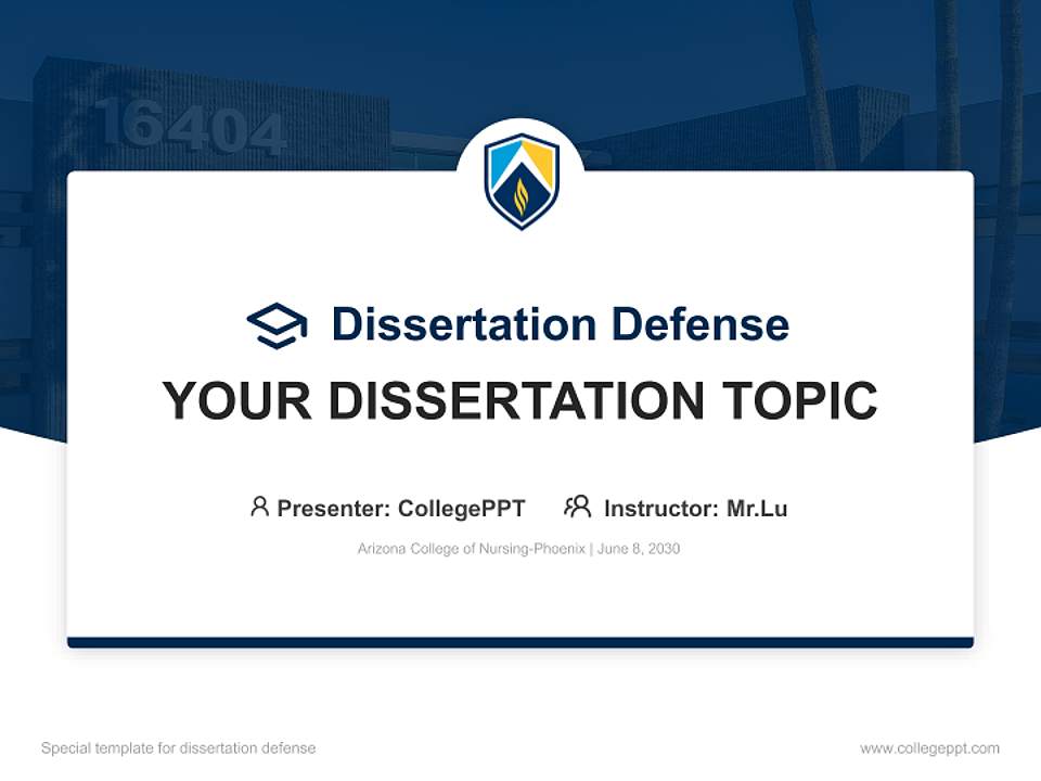 Arizona College of Nursing-Phoenix Graduation Thesis Defense PPT Template4:3 ratio PPT effect preview image7