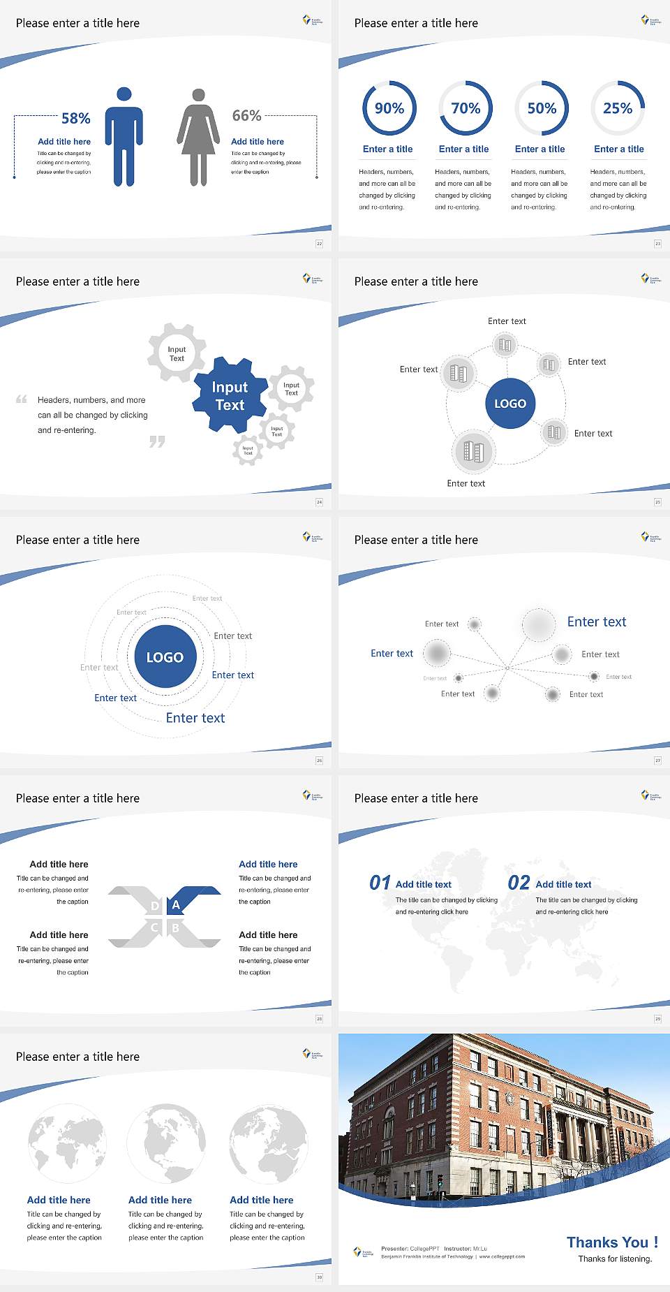 Benjamin Franklin Institute of Technology Course/Courseware Creation PPT Template4:3 ratio PPT effect preview image4