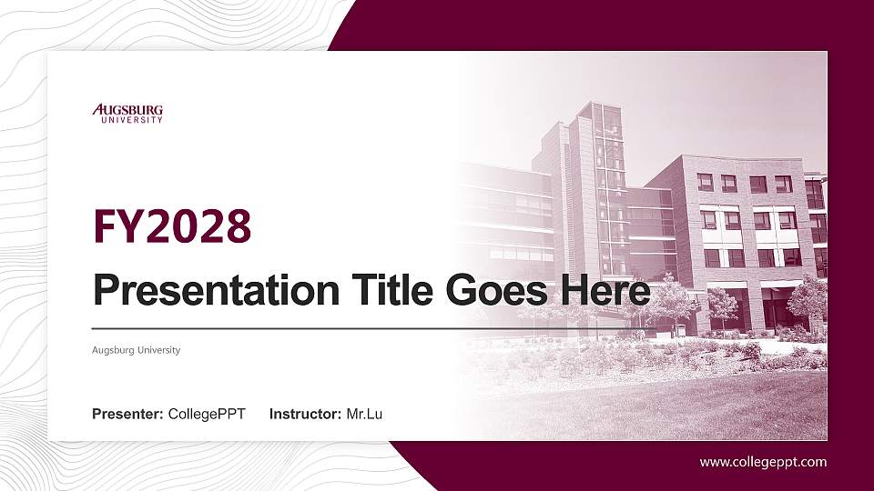 Augsburg University Academic Presentation/Research Findings Report PPT Template16:9 ratio PPT effect preview image