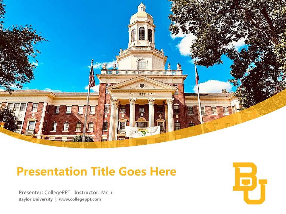 Baylor University Course/Courseware Creation PPT Template4:3 ratio PPT effect preview image5