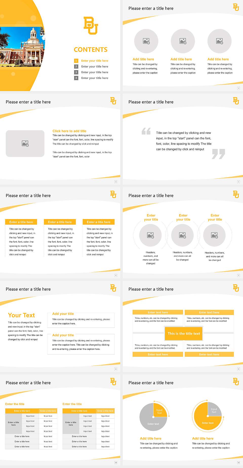 Baylor University Course/Courseware Creation PPT Template4:3 ratio PPT effect preview image2
