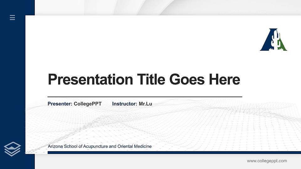 Arizona School of Acupuncture and Oriental Medicine Thesis Proposal/Graduation Defense PPT Template16:9 ratio PPT effect preview image