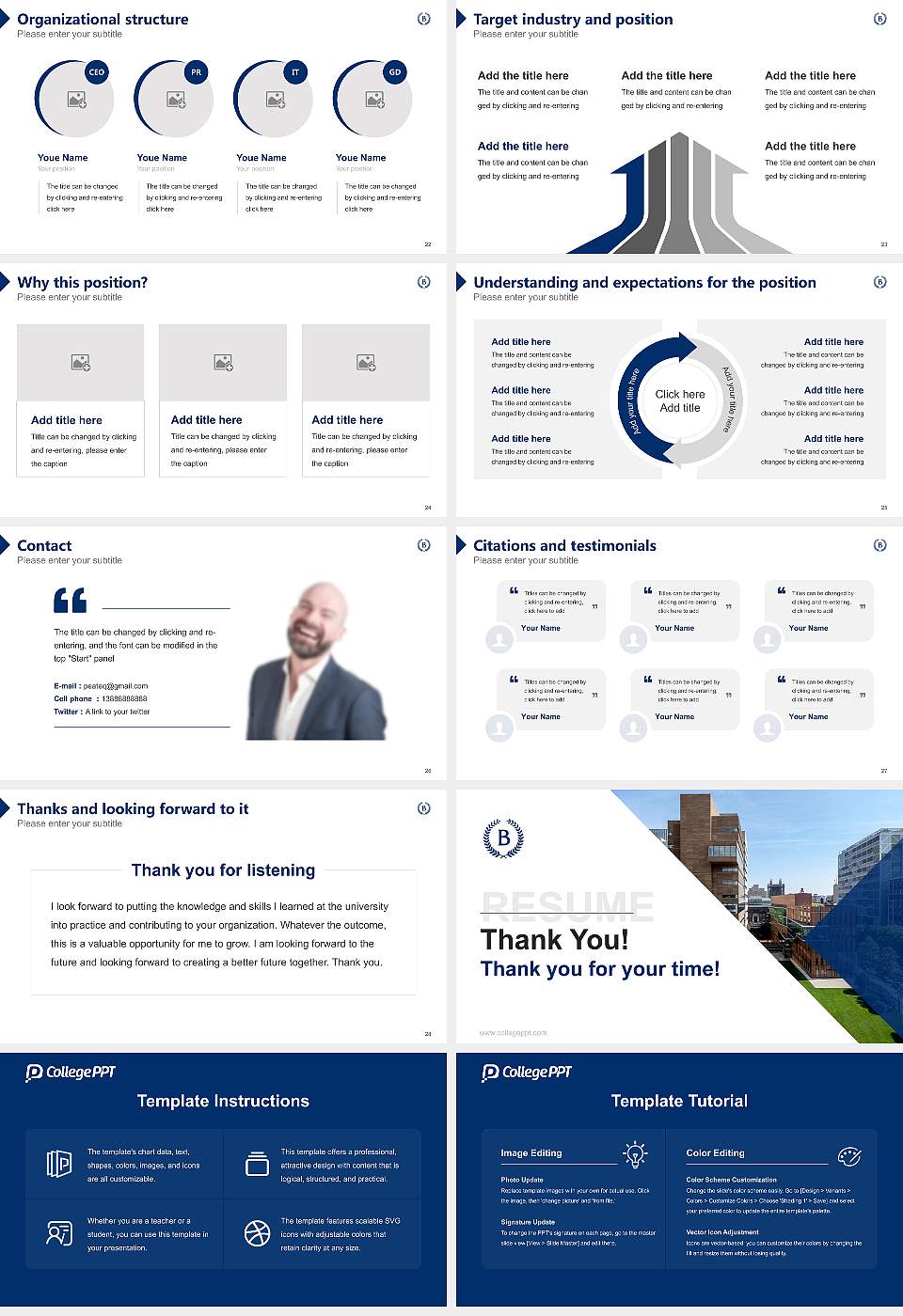 Barnard College Resume PPT Template16:9 ratio PPT effect preview image4