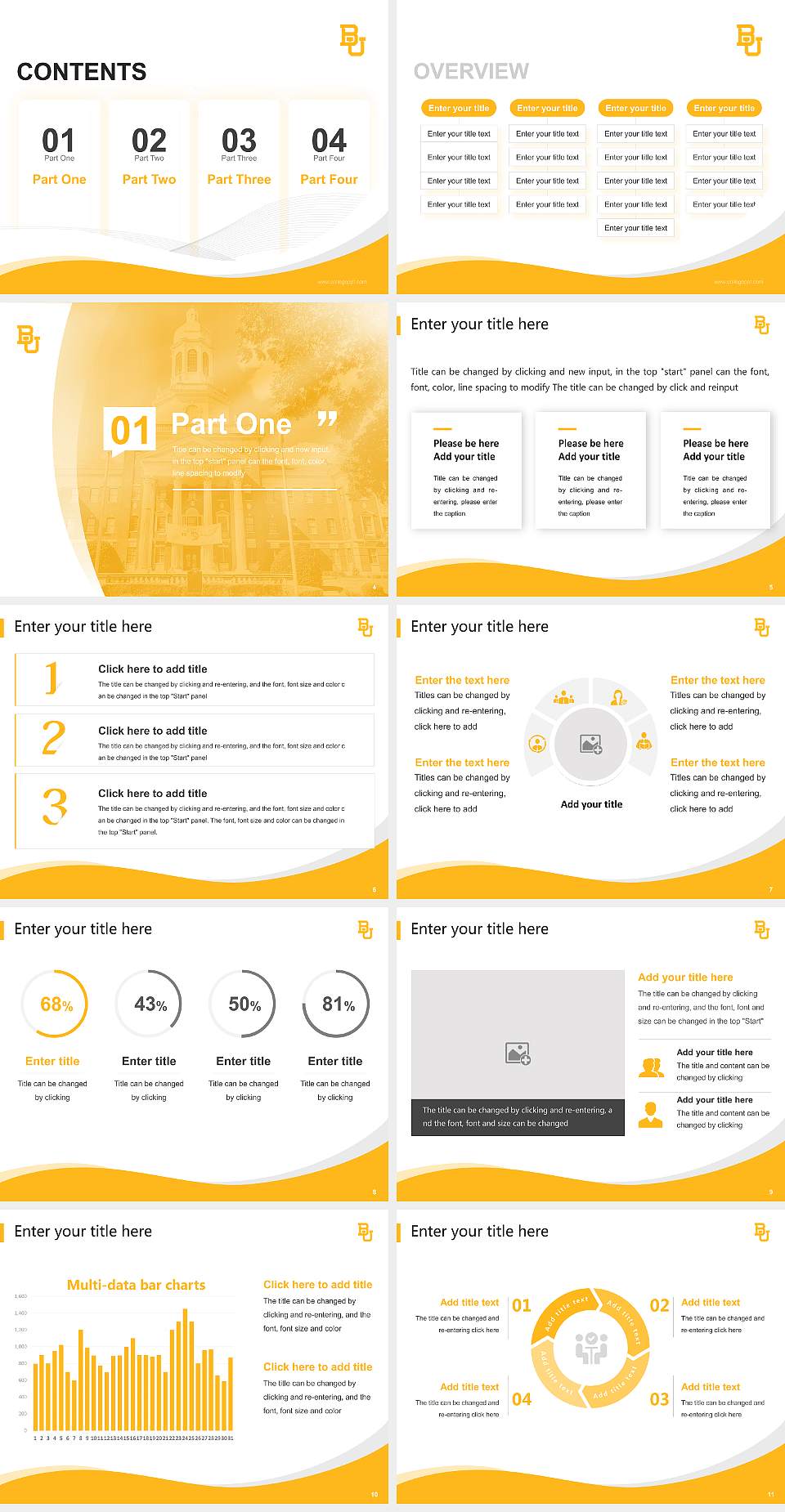 Baylor University Lecture Sharing and Networking Event PPT Template4:3 ratio PPT effect preview image2