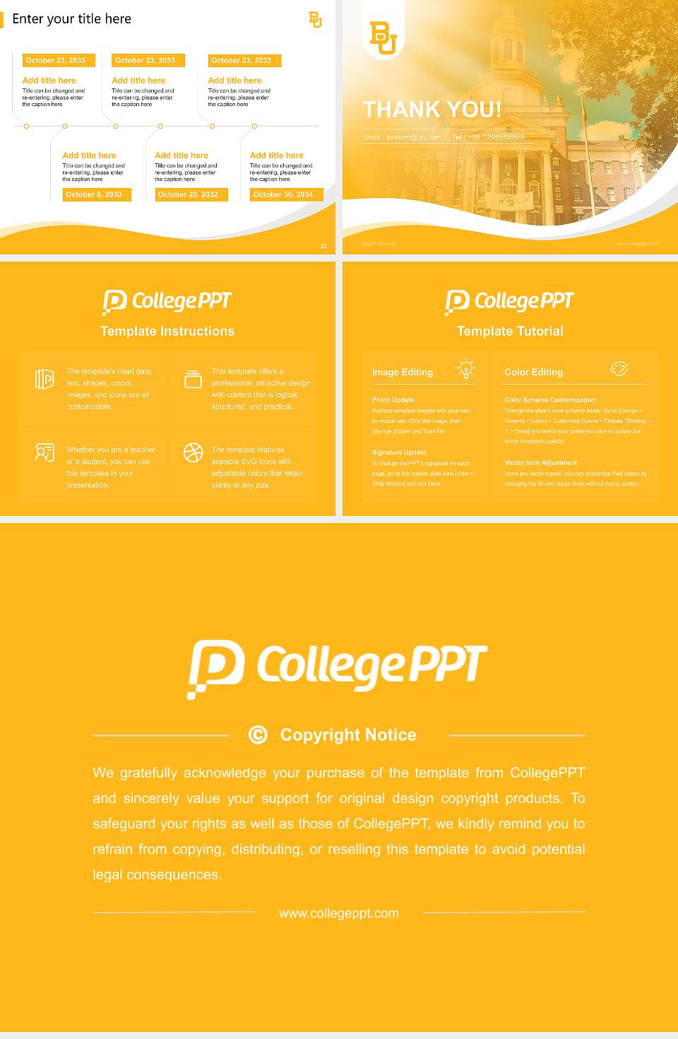 Baylor University Lecture Sharing and Networking Event PPT Template4:3 ratio PPT effect preview image4