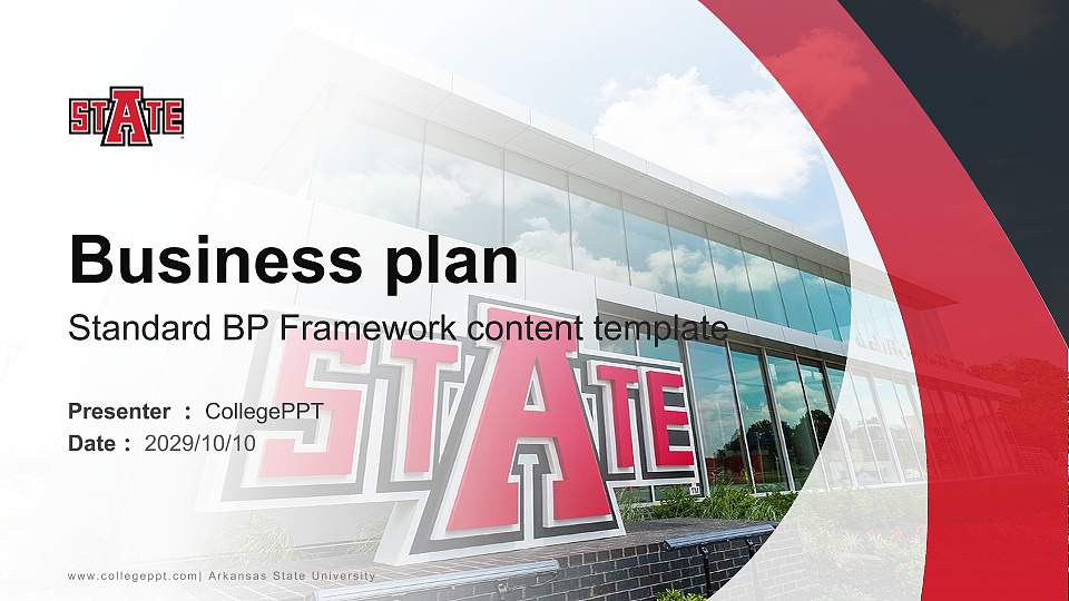 Arkansas State University Competition/Entrepreneurship Contest PPT Template16:9 ratio PPT effect preview image