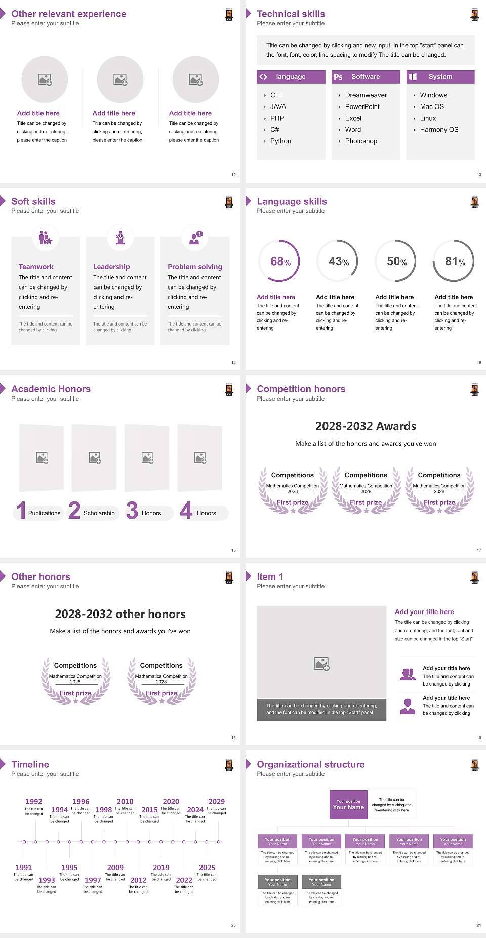 Arkansas Baptist College Resume PPT Template4:3 ratio PPT effect preview image3