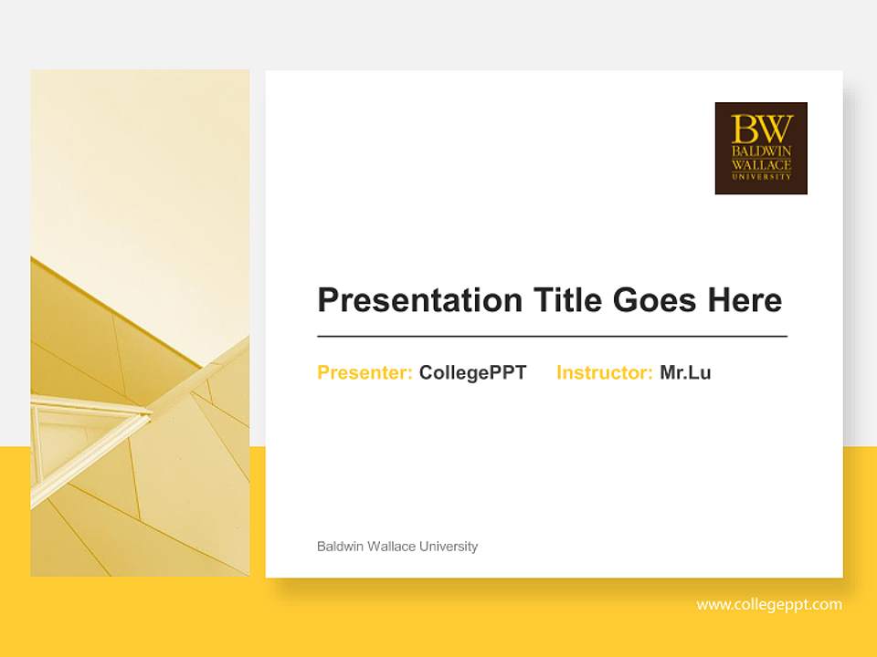 Baldwin Wallace University General Purpose PPT Template4:3 ratio PPT effect preview image6