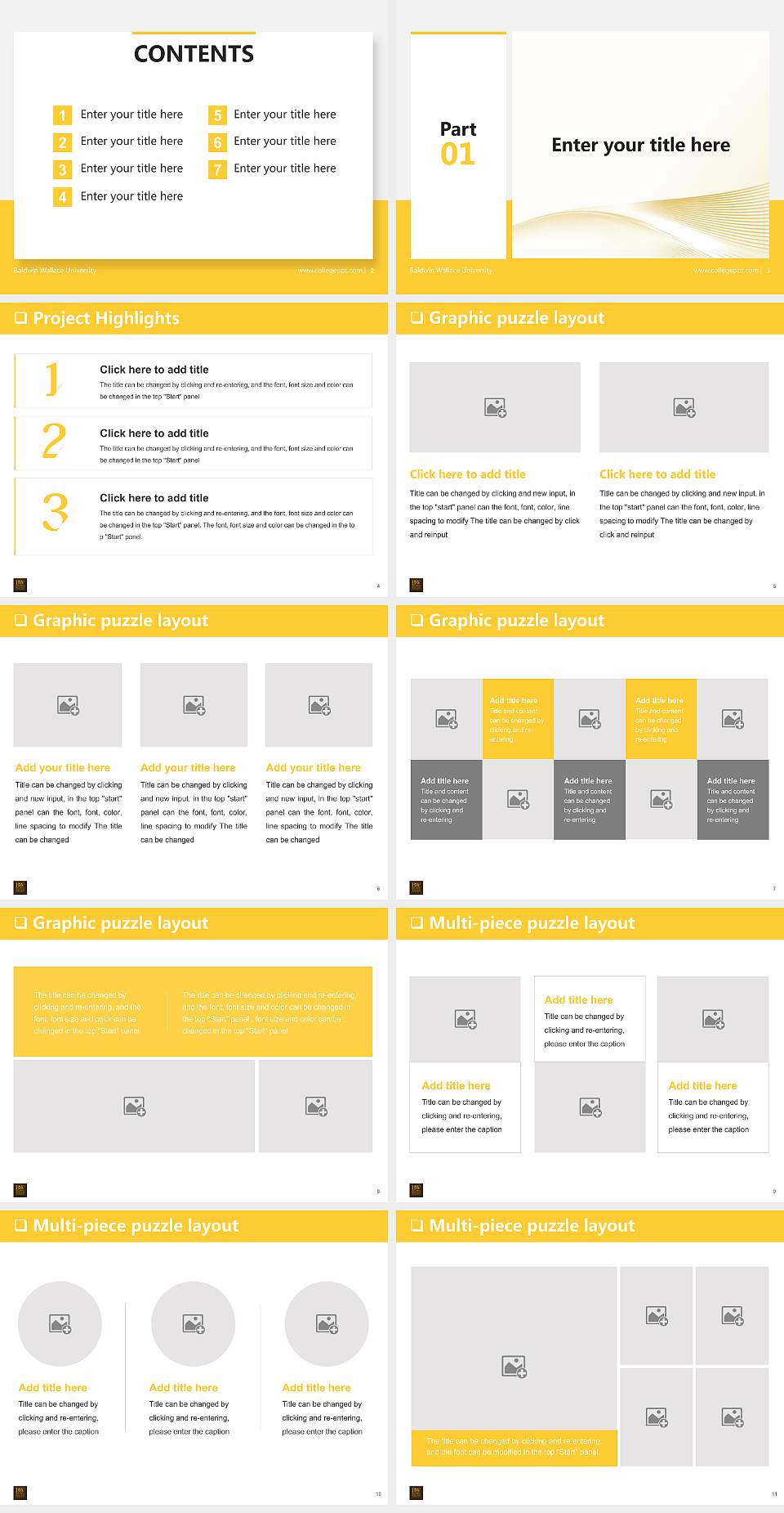 Baldwin Wallace University General Purpose PPT Template4:3 ratio PPT effect preview image2